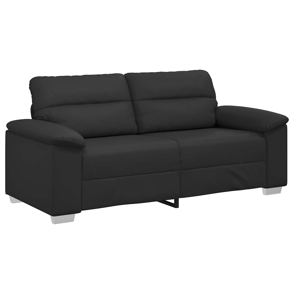 2-Seater Sofa Black 140 cm Faux Leather
