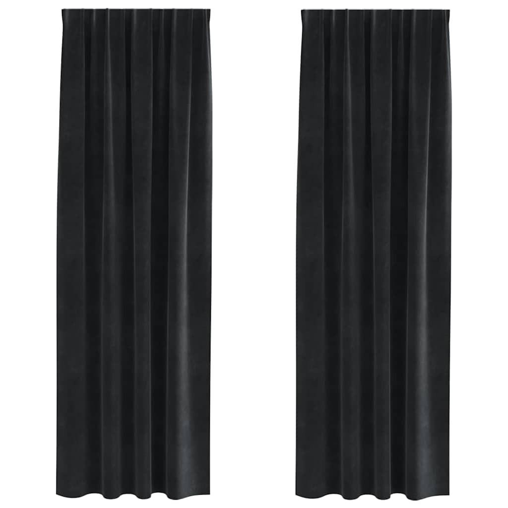 Blackout Curtains 2 pcs Black 140 x 225 cm Velvet