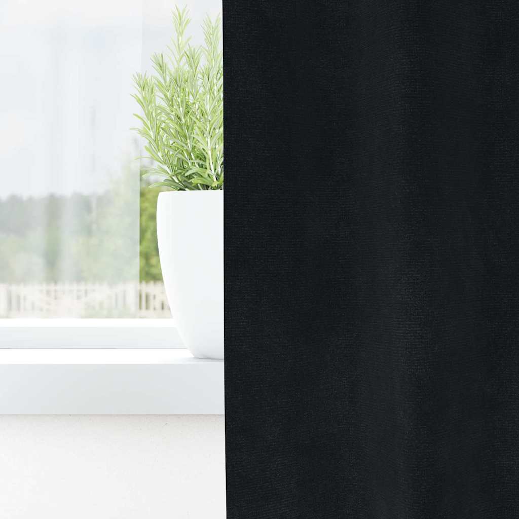 Blackout Curtains 2 pcs Black 140 x 260 cm Velvet