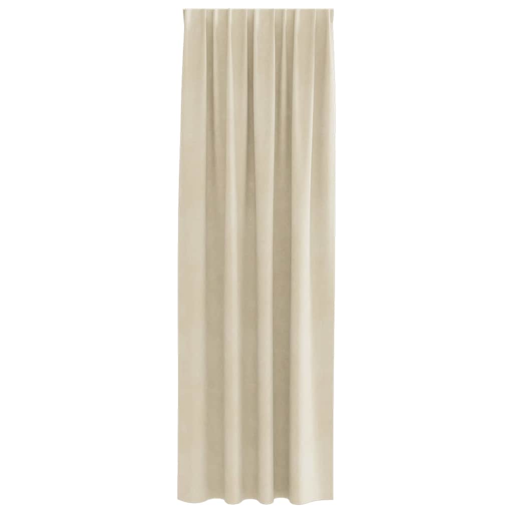 Blackout Curtains 2 pcs Cream 140 x 225 cm Velvet