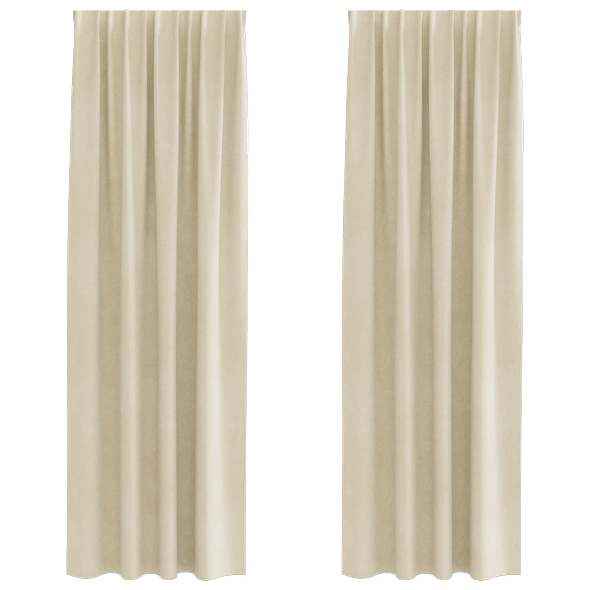 Blackout Curtains 2 pcs Cream 140 x 260 cm Velvet