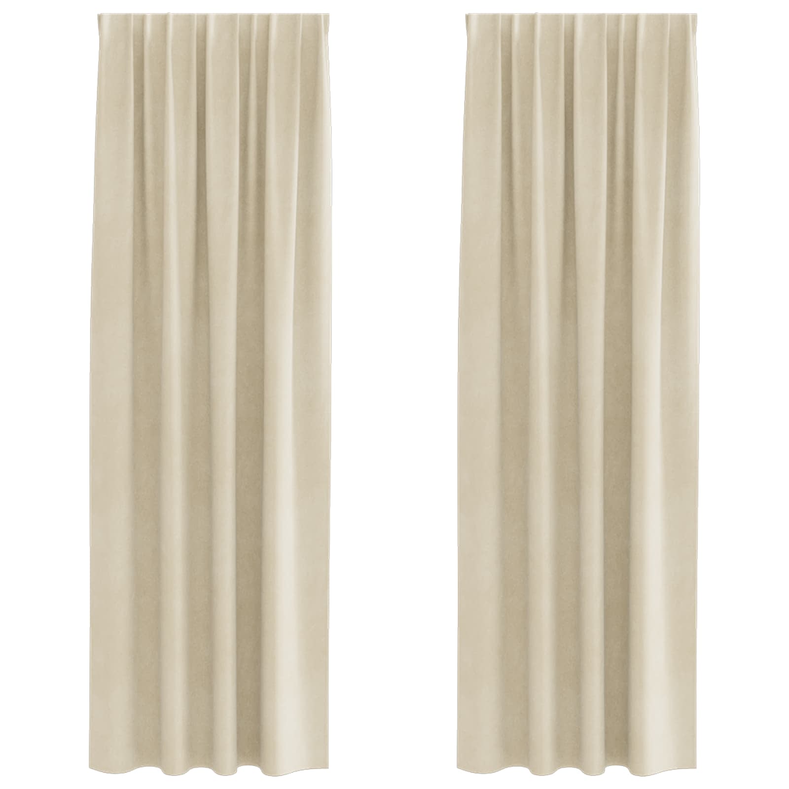 Blackout Curtains 2 pcs Cream 140 x 260 cm Velvet