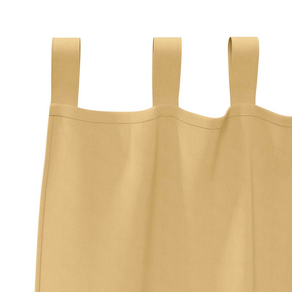 Blackout Curtains with Rings Beige Polyester