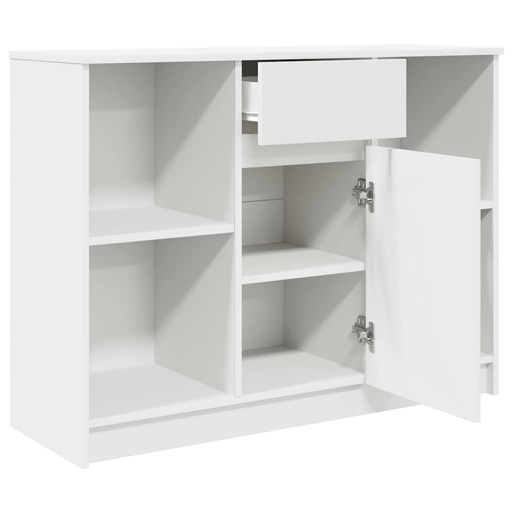 Sideboard with Drawer White 101x35x76 cm Engineered Wood