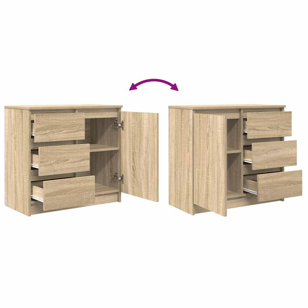 Sideboard with Drawer Sonoma Oak 71x35x65 cm Engineered Wood