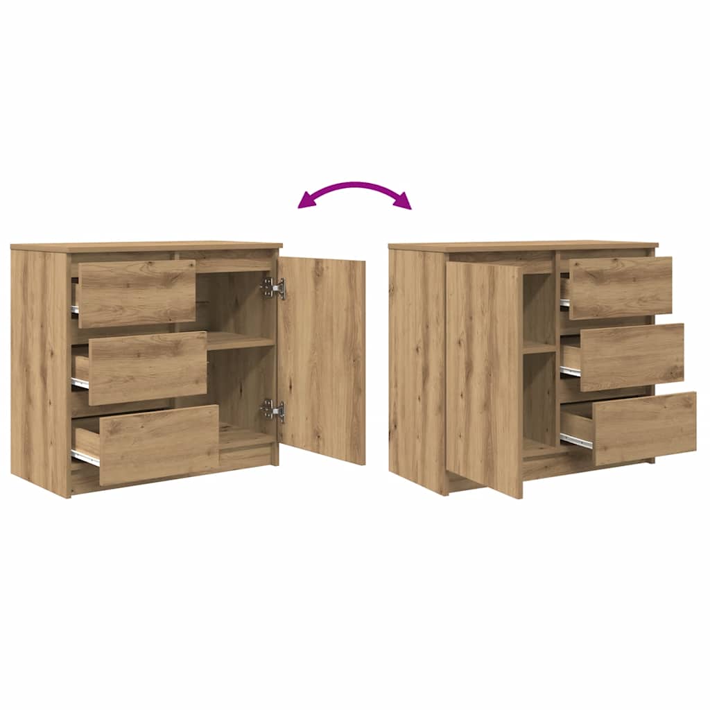 Sideboard with Drawer Artisan Oak 71x35x65 cm Engineered Wood
