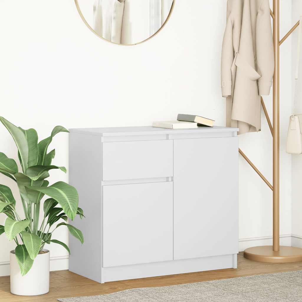 Sideboard with Drawer White 71x35x65 cm Engineered Wood