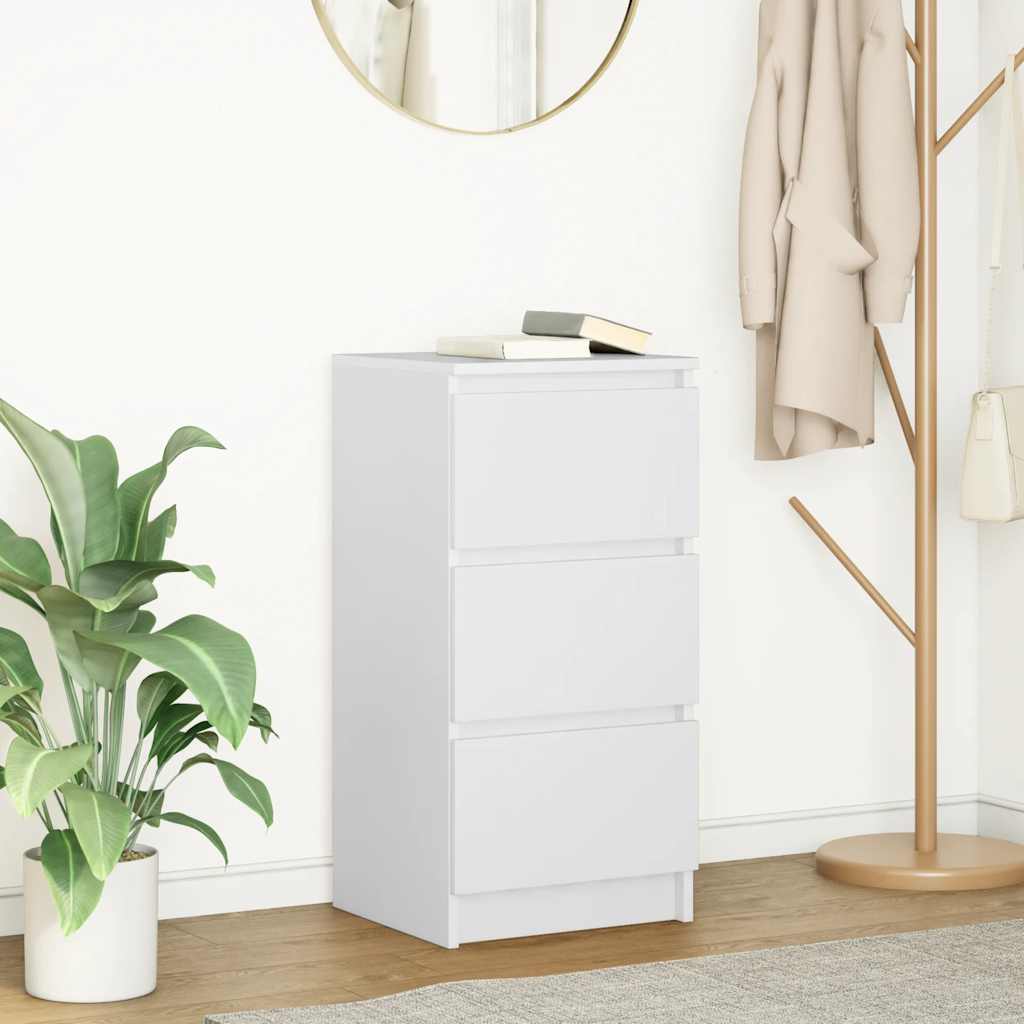 Sideboard White 37.5x35x76 cm Engineered Wood