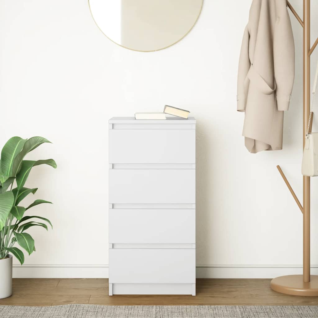 Sideboard White 37.5x35x76 cm Engineered Wood