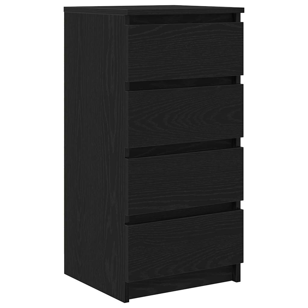 Sideboard Black Oak 37.5x35x76 cm Engineered Wood