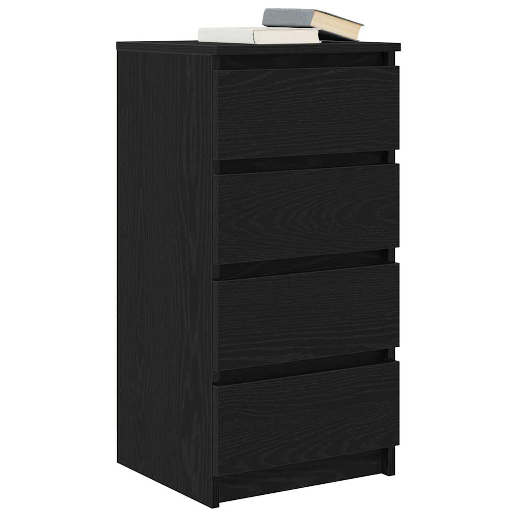 Sideboard Black Oak 37.5x35x76 cm Engineered Wood