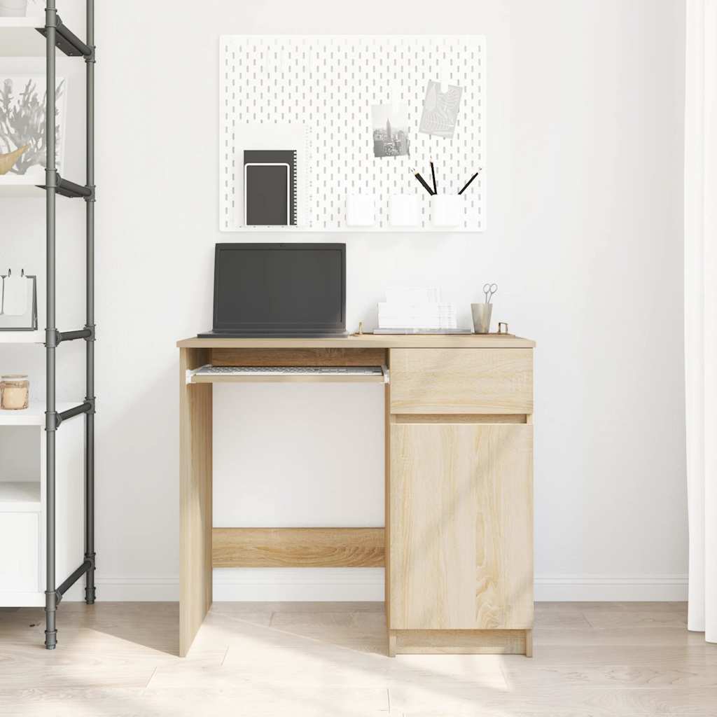 Desk Sonoma Oak 86x49x76 cm Engineered Wood