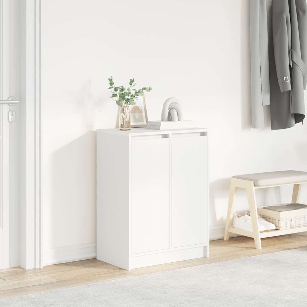 Shoe Cabinet White 57x34x76 cm Engineered Wood