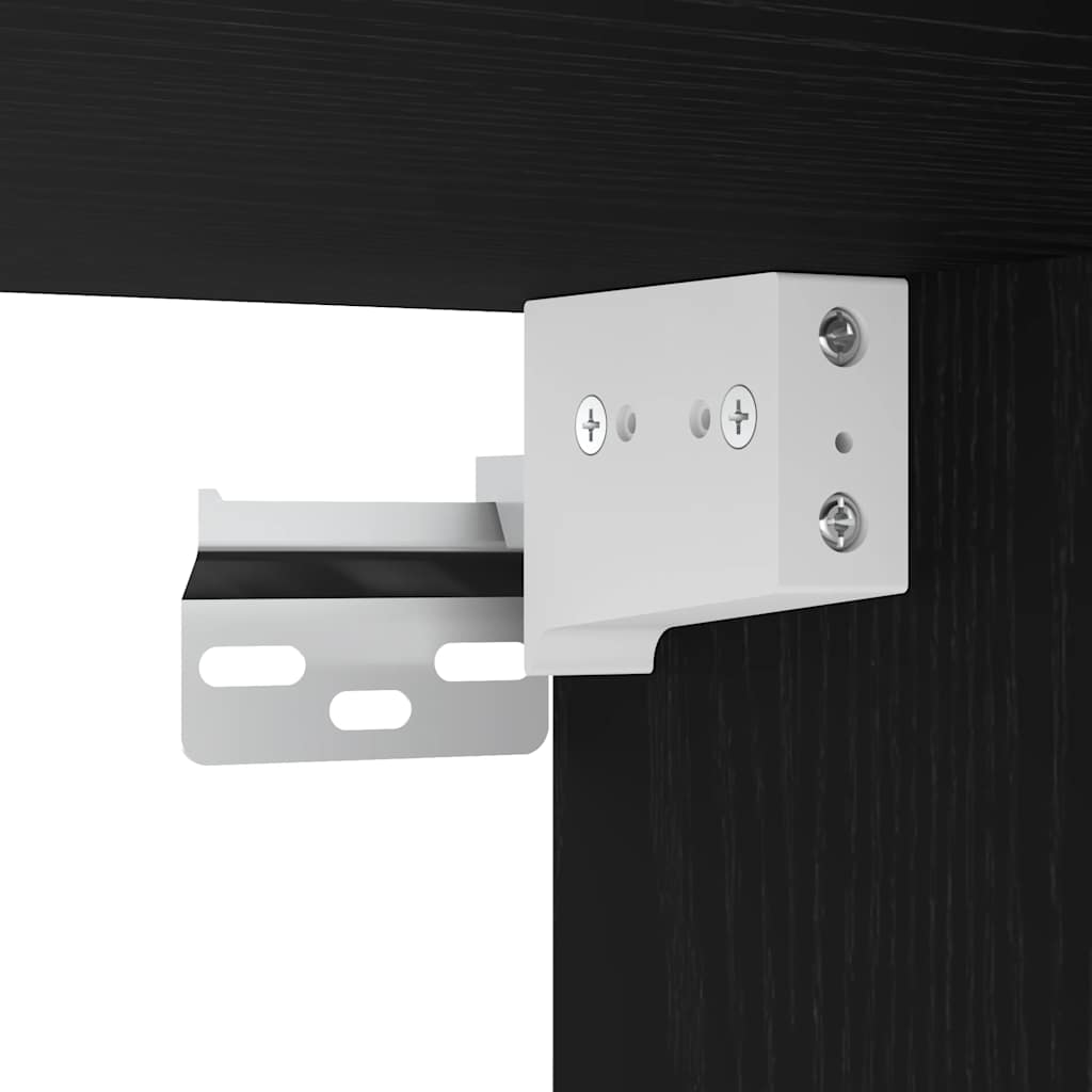 Bathroom Wall Cabinet with Mirror Black Oak 50x21x60 cm