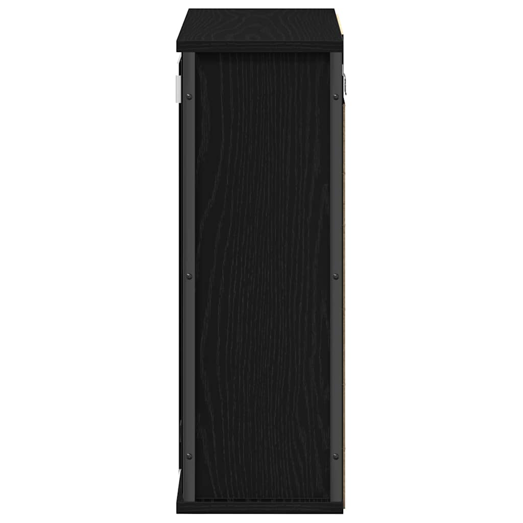 Bathroom Wall Cabinet with Mirror Black Oak 50x21x60 cm