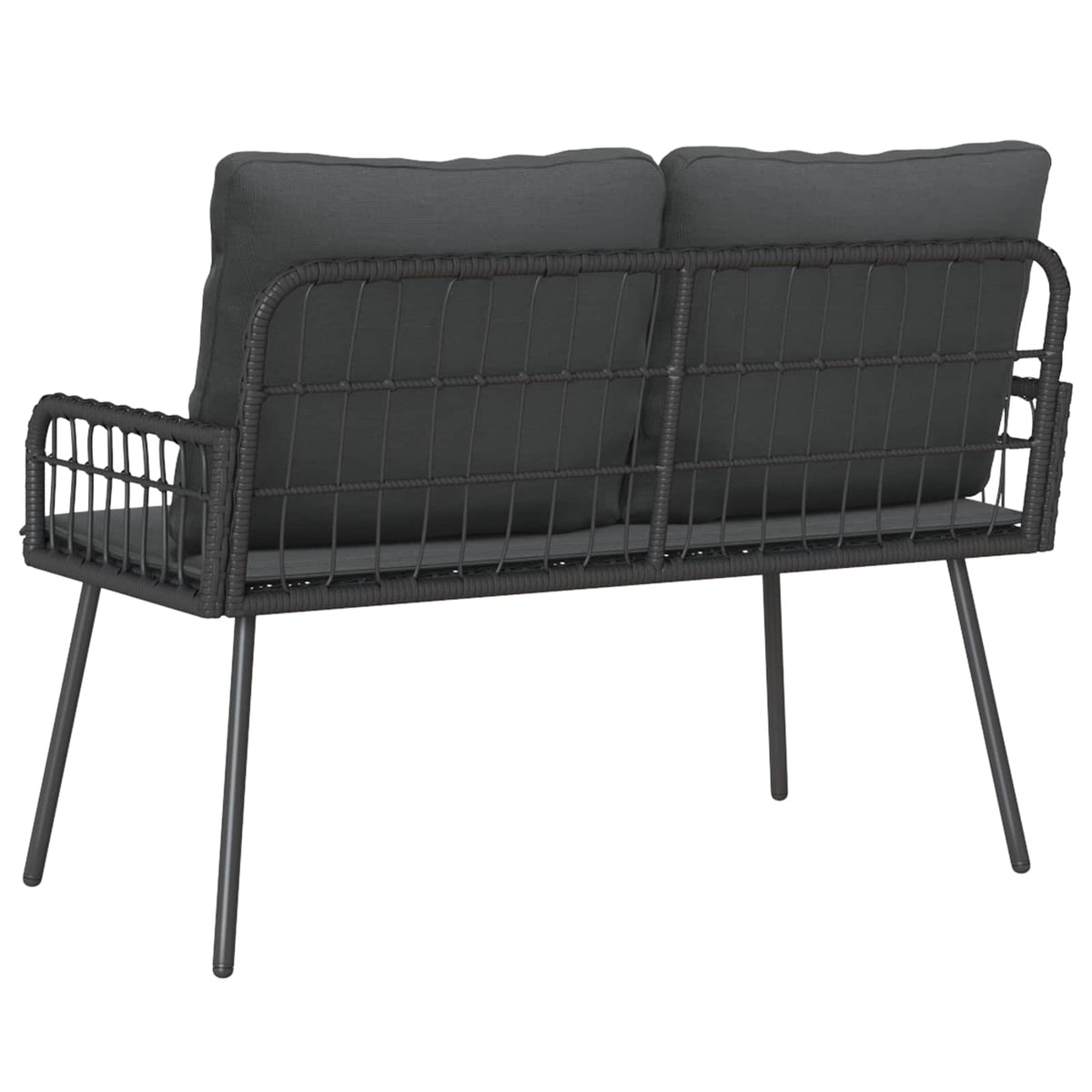Garden Bench with Cushion Anthracite 114 x 64 x 90cm Steel