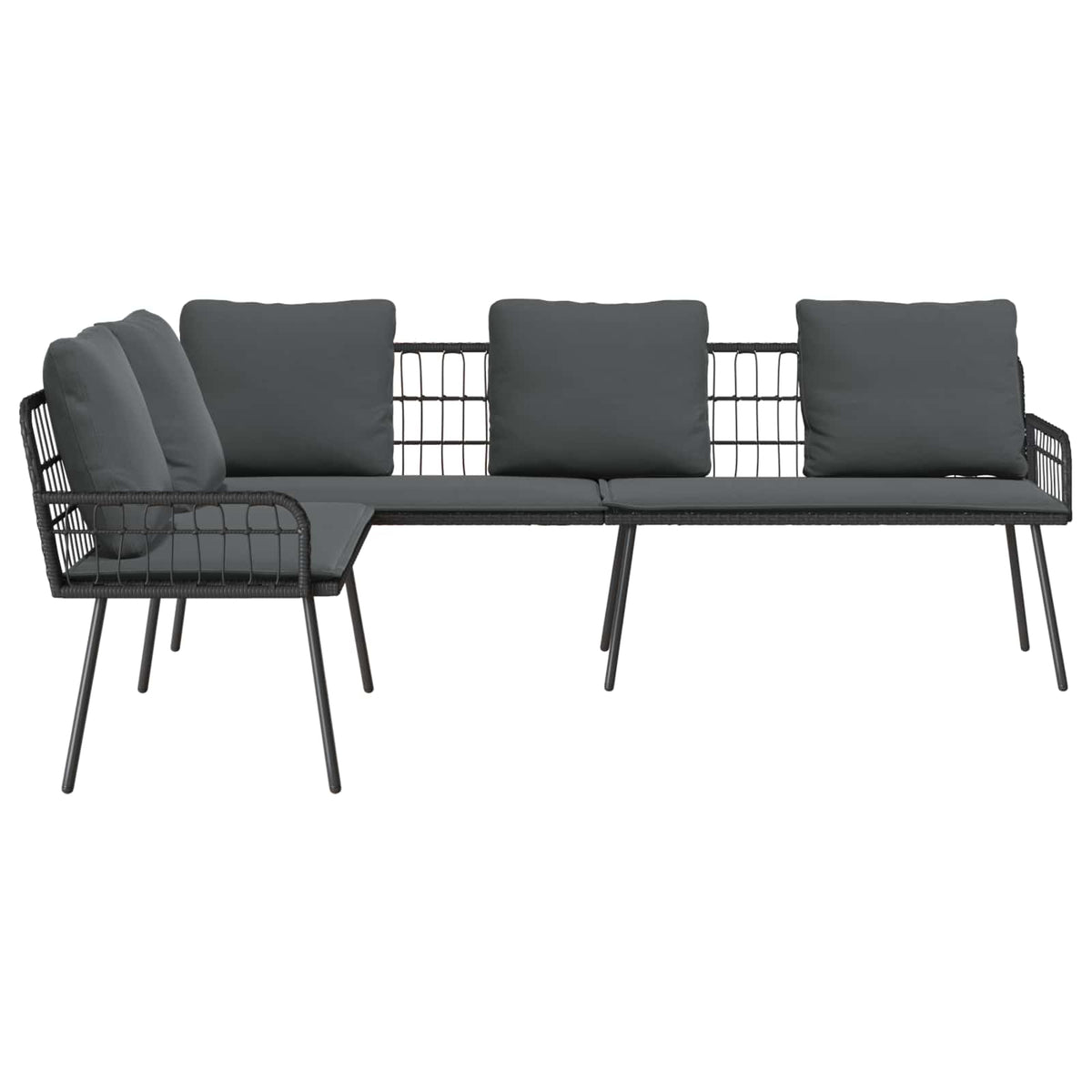 Sofa with Cushion Grey 61.5 x 123 x 82cm Metal