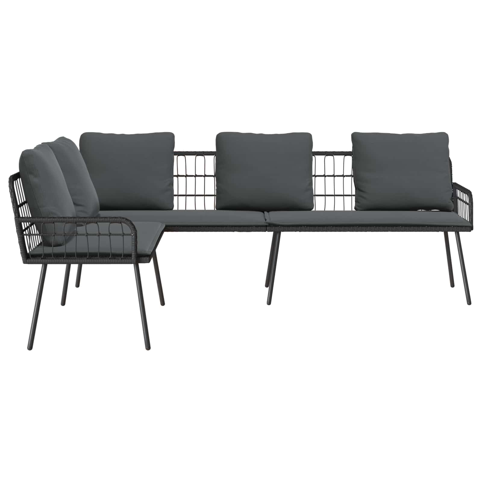Sofa with Cushion Grey 61.5 x 123 x 82cm Metal
