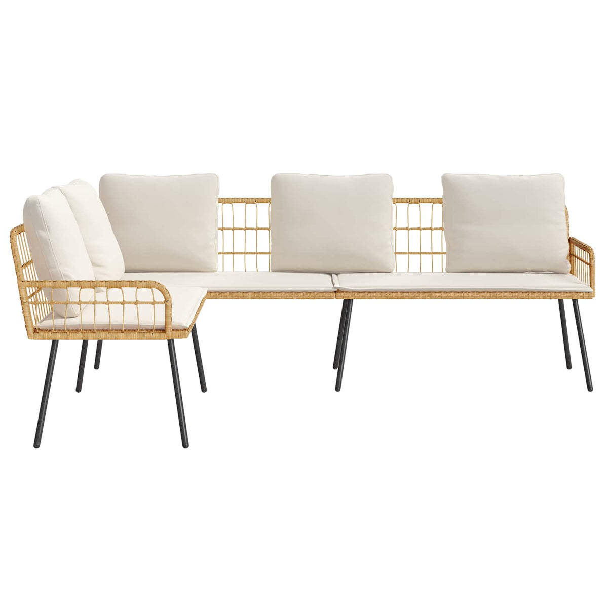 Sofa with Cushion Brown 61.5 x 123 x 82cm Metal