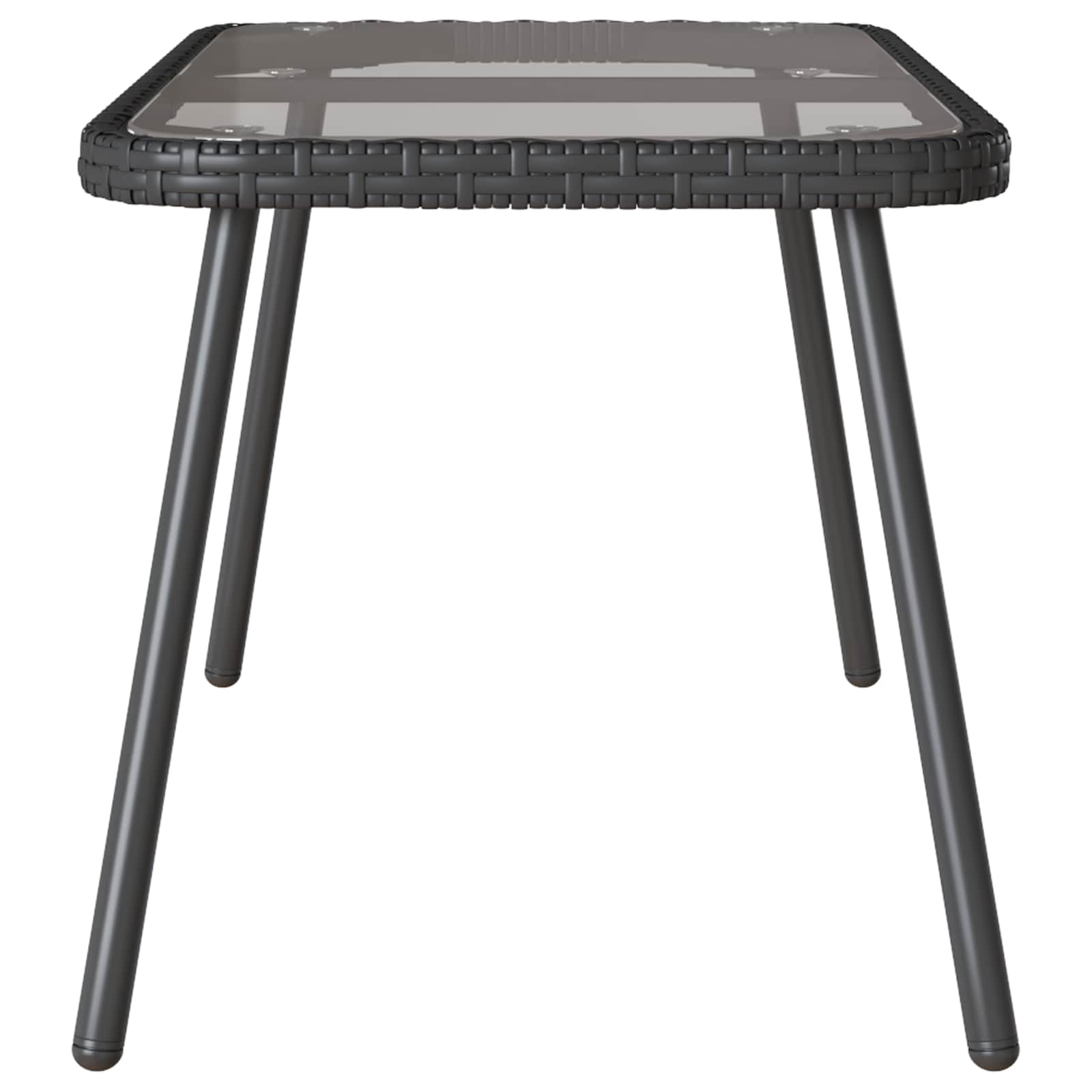 Coffee Table Black 90 x 45 x 43 cm Poly Rattan and glass