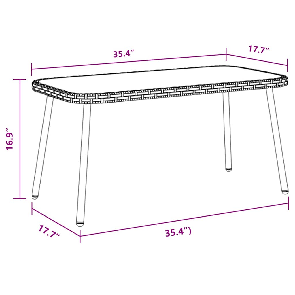 Coffee Table Brown and Black 90 x 45 x 43 cm