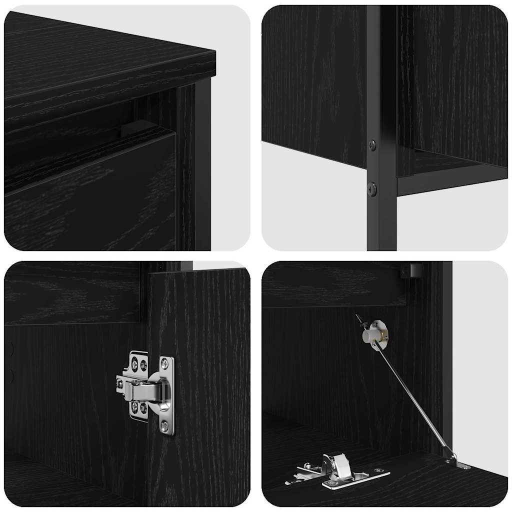 Bathroom Furniture Set 3 pcs Black Oak Engineered Wood