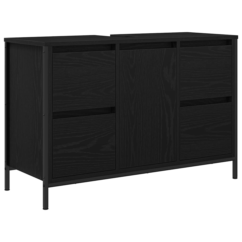 Bathroom Furniture Set 2 pcs Black Oak 36 x 35 x 165 cm