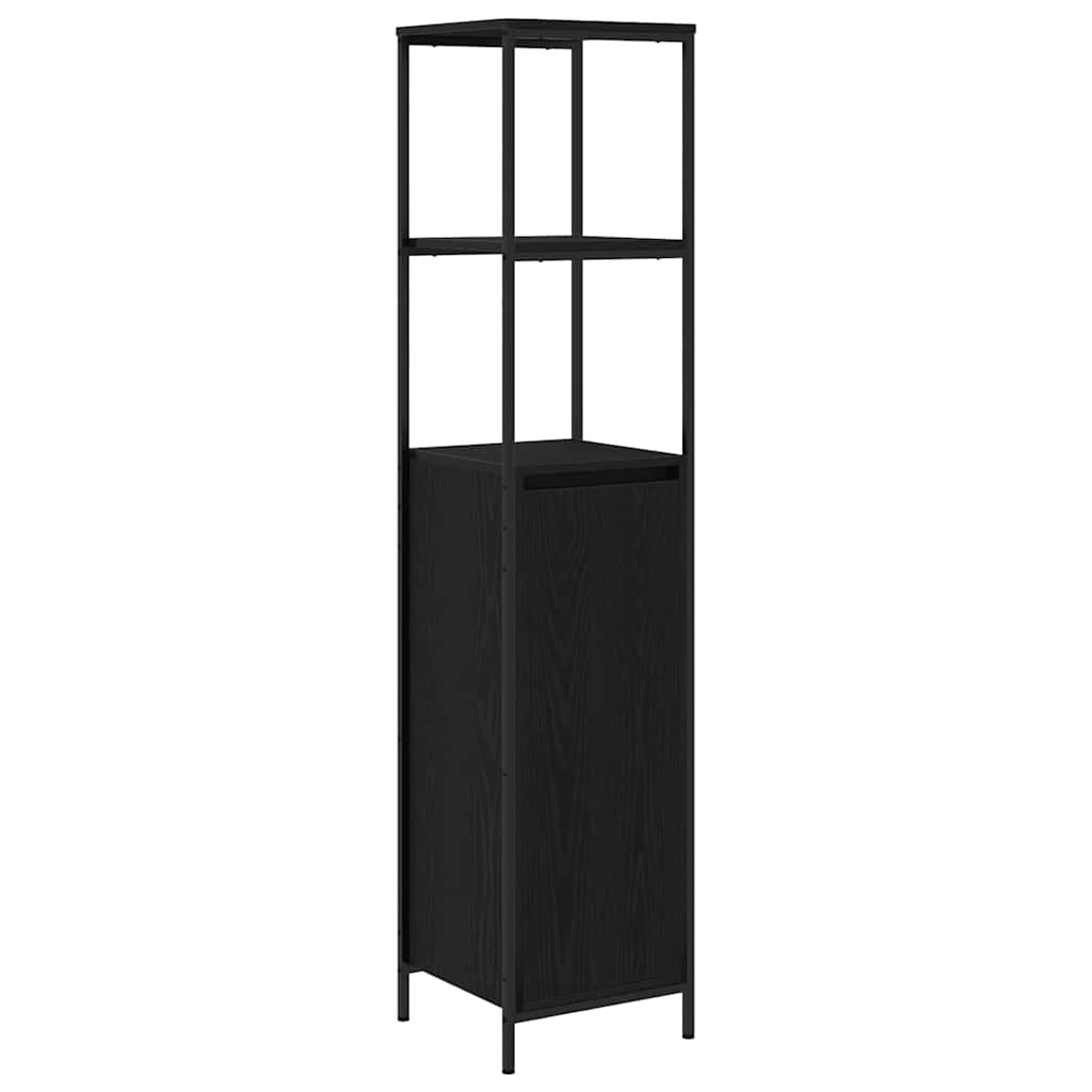 Bathroom Furniture Set 5 pcs Black Oak Engineered Wood
