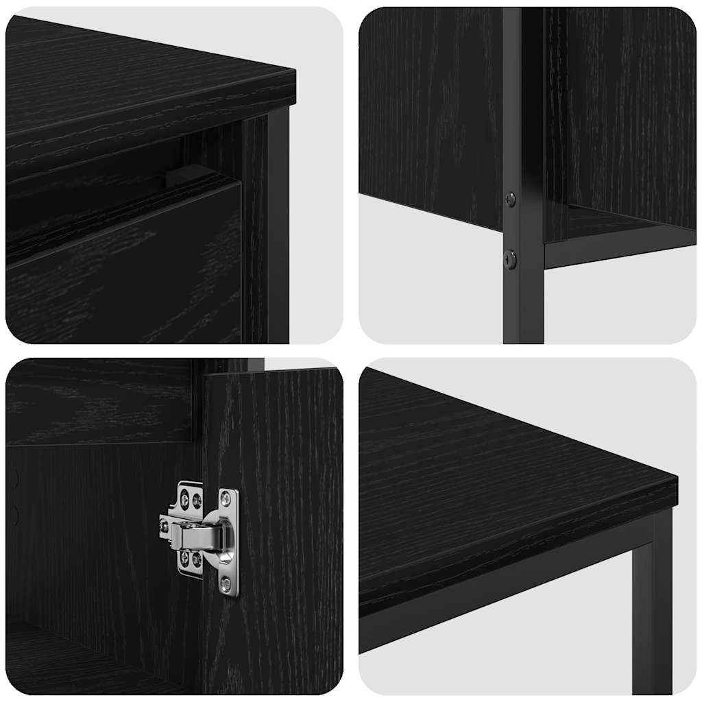 Bathroom Furniture Set 3 pcs Black Oak Engineered Wood