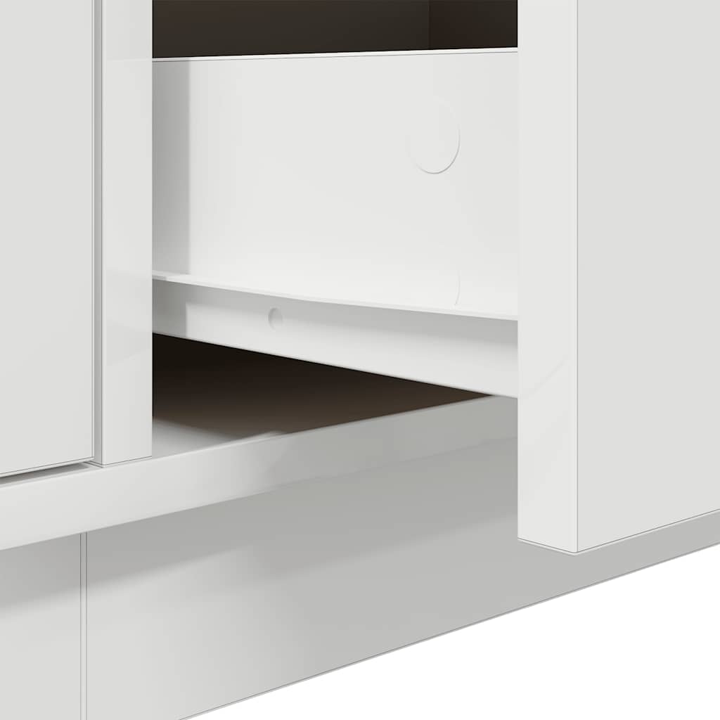 TV Cabinet with LED Lights White 160.5x41x50 cm