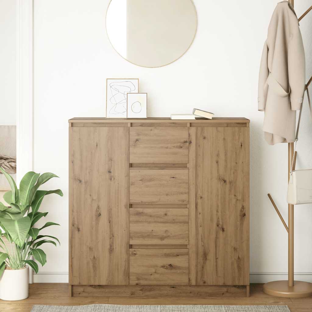 Sideboard with Drawers Artisan Oak 100.5x35x98.5 cm Engineered Wood