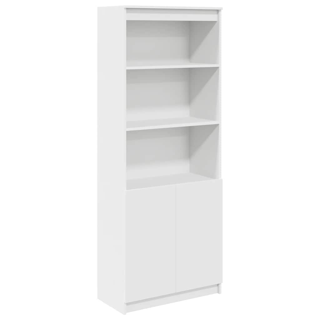 Highboard White 70x35x180 cm Engineered Wood