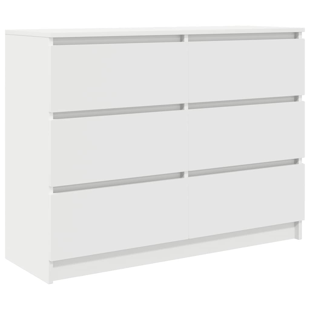 Sideboard White 100x35x76 cm Engineered Wood