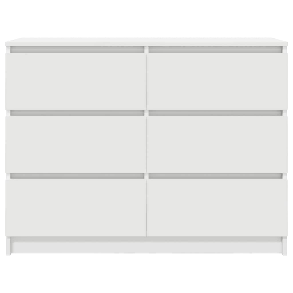 Sideboard White 100x35x76 cm Engineered Wood