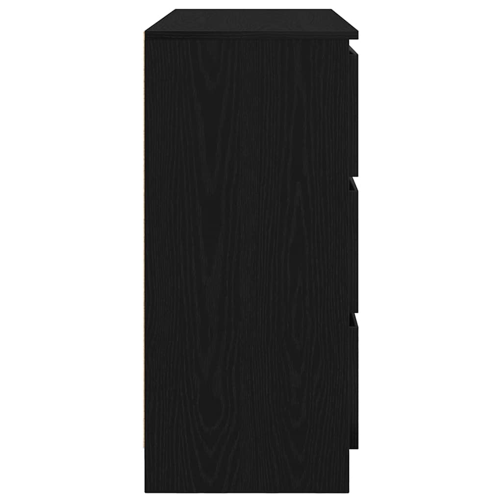 Sideboard Black Oak 100x35x76 cm Engineered Wood