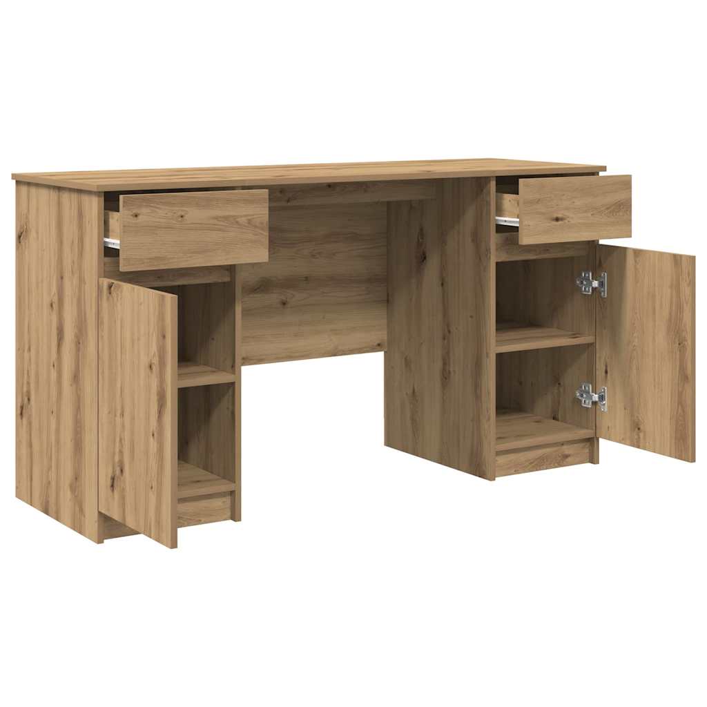 Desk with Drawer Artisan oak 140 x 49 x 76 cm Engineered wood