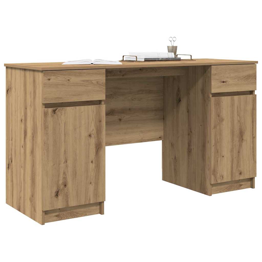 Desk with Drawer Artisan oak 140 x 49 x 76 cm Engineered wood