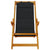Folding Beach Chair with Armrests Black Acacia Wood & Textilene