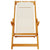 Folding Beach Chair with Armrests Cream Acacia Wood & Textilene