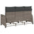 Reclining Garden Sofa with Cushions L-shaped Grey Poly Rattan