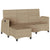 Reclining Garden Sofa with Cushions L-shaped Beige Poly Rattan