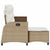 Reclining Garden Sofa with Cushions L-shaped Beige Poly Rattan