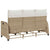 Reclining Garden Sofa with Cushions L-shaped Beige Poly Rattan