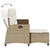 Reclining Garden Sofa with Cushions L-shaped Beige Poly Rattan