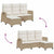 Reclining Garden Sofa with Cushions L-shaped Beige Poly Rattan