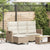 Reclining Garden Sofa with Cushions L-shaped Beige Poly Rattan
