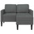 2-Seater Sofa with Chaise L-shaped Dark Grey 125 cm Fabric