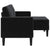 2-Seater Sofa with Chaise L-shaped Black 125 cm Velvet