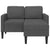 2-Seater Sofa with Chaise L-shaped Dark Grey 125 cm Linen