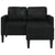 2-Seater Sofa with Chaise L-shaped Black 125 cm Faux Leather